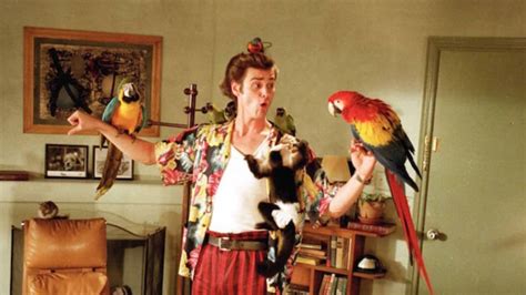 Ace ventura engages with mascot